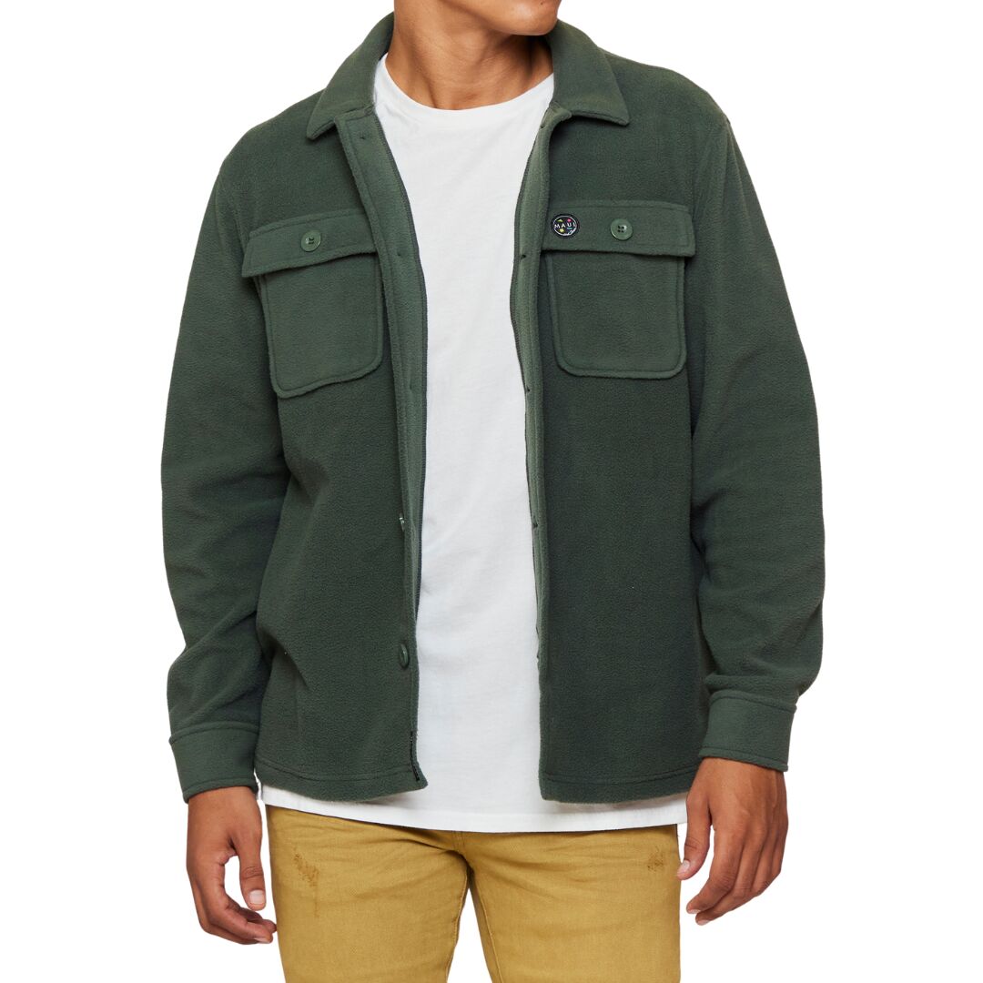 Polar Fleece Shacket in Green